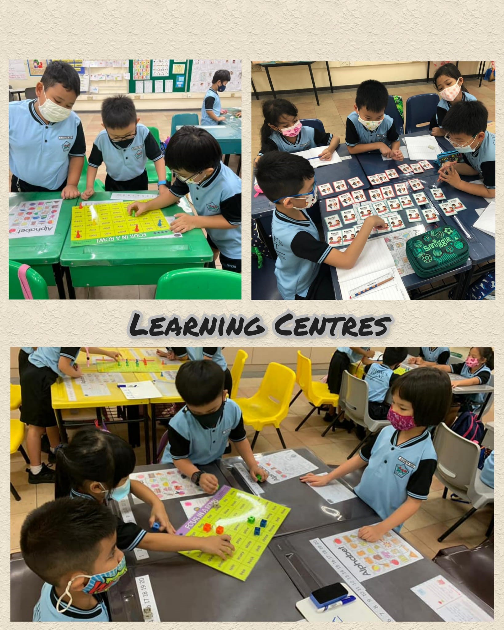 Pupils learning collaboratively through learning centre activities